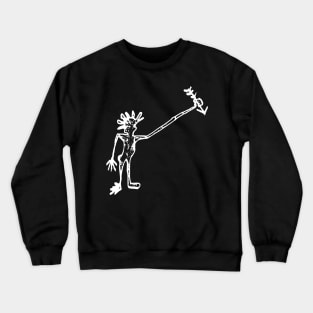 Man with Arrow Doodle White Crewneck Sweatshirt